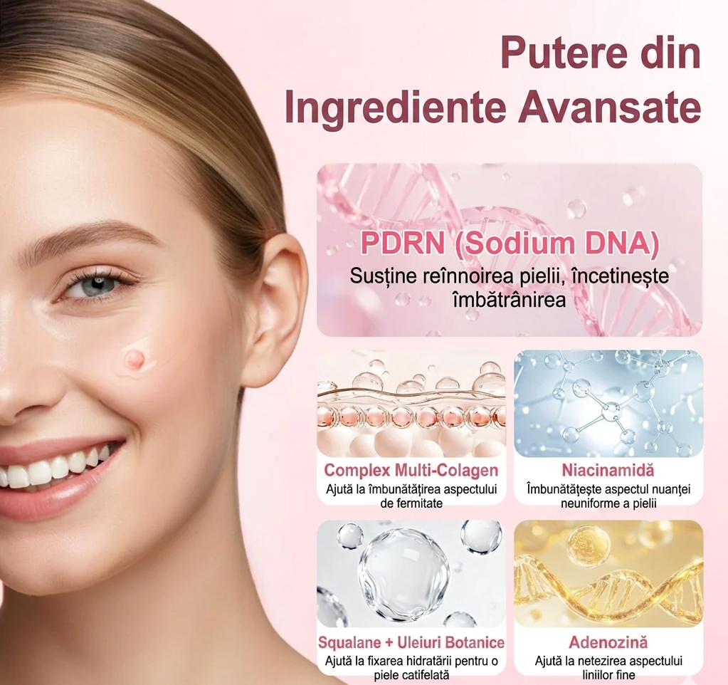 PDRN Pink Collagen - cremă facială regeneratoare cu Niacinamide