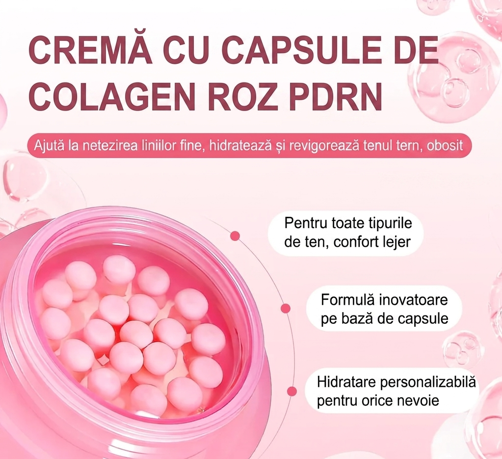 PDRN Pink Collagen - cremă facială regeneratoare cu Niacinamide