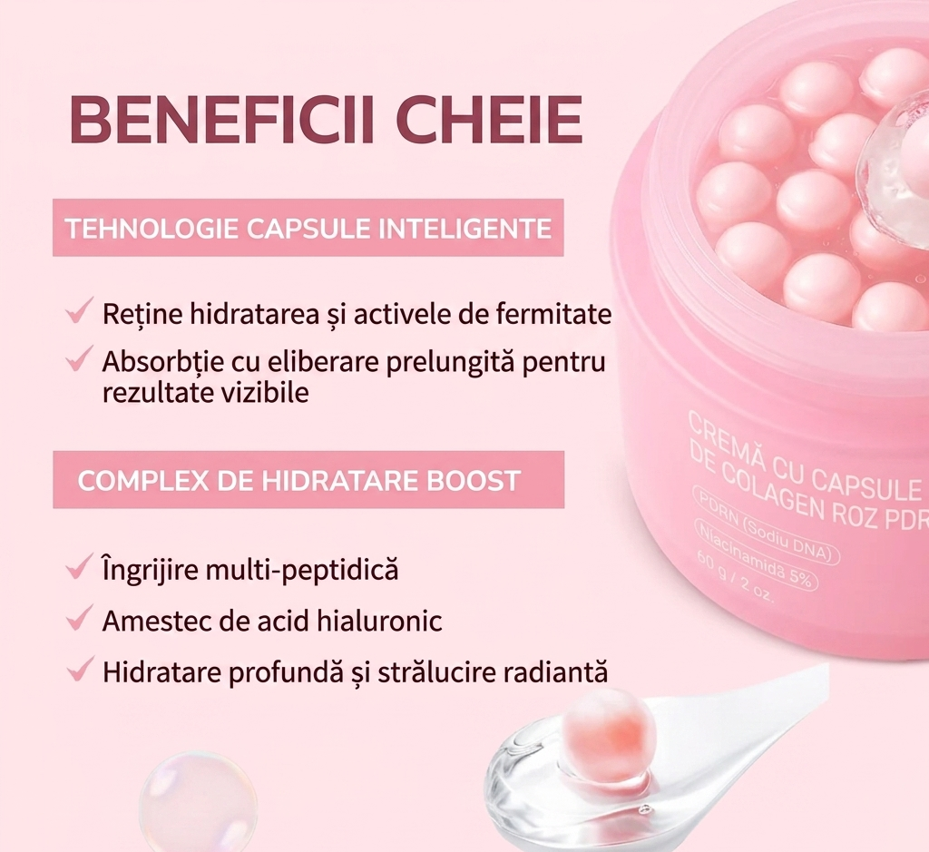 PDRN Pink Collagen - cremă facială regeneratoare cu Niacinamide