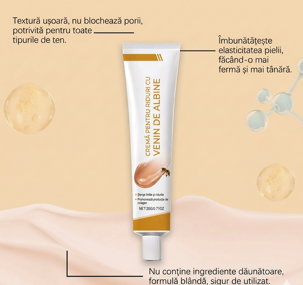 Cremă Facială cu Venin de Albine pentru Hidratare, Elasticitate și Îngrijirea Tenului, Antirid